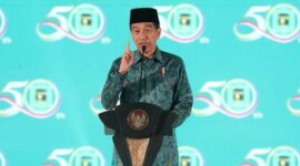 Presiden Joko Widodo (Jokowi) dalam acara Puncak acara Hari Lahir (Harlah) Ke-50 PPP di Indonesia Convention Exhibition BSD, Tangerang, Banten. (Instagram.com/@muhamad.mardiono)