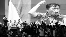 Ketua Umum Parta Gerindra Prabowo Subianto bersama Politikus PDIP Budiman Sudjatmiko di acara Deklarasi Prabowo-Budiman Bersatu (Prabu) di Marnia Convention Center, Semarang, Jawa Tengah, Jumat, 18 Agustus 2023. (Dok. Instagram.com/@prabowo)