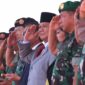 Menteri Pertahanan Prabowo Subianto dalam acara upacara penetapan Komcad di Pusdiklatpassus, Batujajar, Bandung. (Dok. Tim Media Prabowo) 
